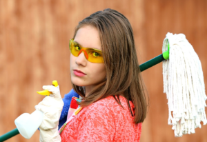 girl with moper