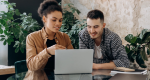 couple with laptop